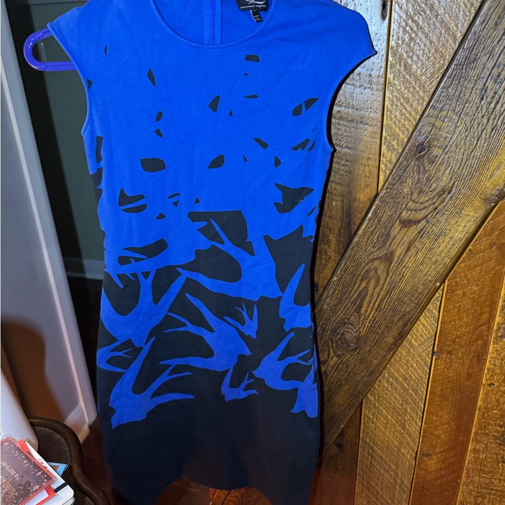 Alexander McQueen Blue and Black Sheath Mini Dress